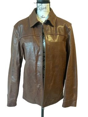 VTG Banana Republic Men’s Brown Leather Bomber Jacket – Size M